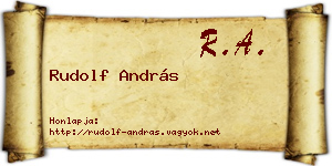 Rudolf András névjegykártya